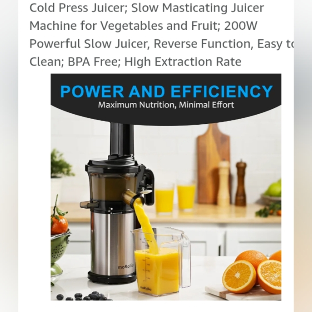 MoRollio slow masticating juicer